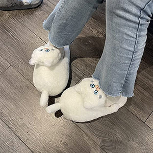 Plüsch-Katzenhausschuhe für Damen