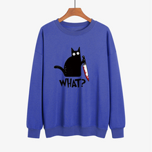 Laden Sie das Bild in den Galerie-Viewer, Lustiges T-Shirt mit schwarzem Katzendruck