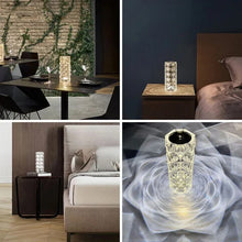 Laden Sie das Bild in den Galerie-Viewer, USB Rosenschatten Kristalllampe