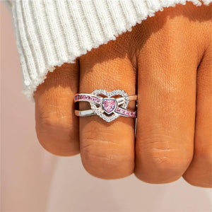 Rosa Herz Ring umgeben