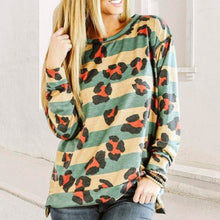 Laden Sie das Bild in den Galerie-Viewer, Lockeres Gestreiftes T-Shirt mit Rundhalsausschnitt