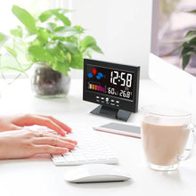 Laden Sie das Bild in den Galerie-Viewer, Digitaler LED-Wecker mit Temperatur- und Feuchtigkeitsüberwachung