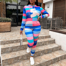 Laden Sie das Bild in den Galerie-Viewer, Lässig Gestreiftes 2-Teiliges Set