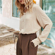 Laden Sie das Bild in den Galerie-Viewer, Einreihiges Lockeres Damenhemd