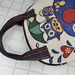 Bestickte Tasche aus Muschelsegeltuch