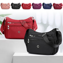 Laden Sie das Bild in den Galerie-Viewer, Nylon-Umhängetasche mit mehreren Fächern und Reißverschluss