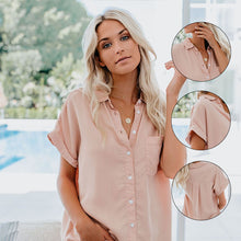 Laden Sie das Bild in den Galerie-Viewer, Damen Sommer Kurzarmhemd