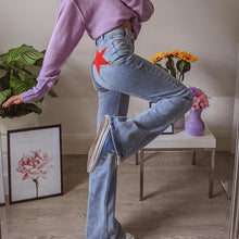 Laden Sie das Bild in den Galerie-Viewer, Modische Pentagramm-Jeans mit hoher Taille