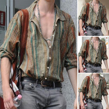 Laden Sie das Bild in den Galerie-Viewer, Vintage gestreiftes Langarm-Shirt