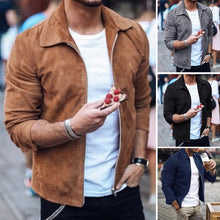 Laden Sie das Bild in den Galerie-Viewer, Fleecejacke aus Hirschleder für Herren