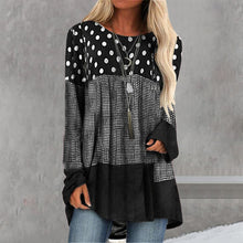 Laden Sie das Bild in den Galerie-Viewer, Bedrucktes T-Shirt mit langärmligem Rundhalsausschnitt