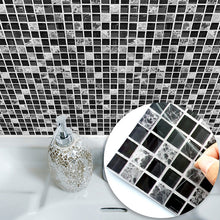 Laden Sie das Bild in den Galerie-Viewer, Kreative Fliesenaufkleber mit schwarzem Mosaik, 10 Stück