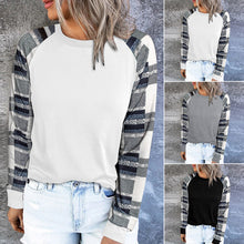 Laden Sie das Bild in den Galerie-Viewer, Lässiges Lockeres Langärmliges T-Shirt mit Rundhalsausschnitt