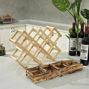 Klappbares Weinregal aus Holz