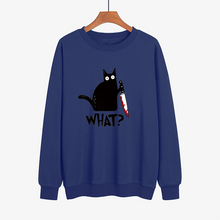 Laden Sie das Bild in den Galerie-Viewer, Lustiges T-Shirt mit schwarzem Katzendruck