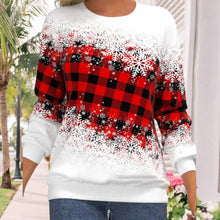 Laden Sie das Bild in den Galerie-Viewer, Loses Sweatshirt mit weihnachtlichem Rundhalsausschnitt für Damen