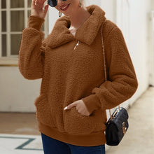 Laden Sie das Bild in den Galerie-Viewer, Einfarbiges Dickes Sweatshirt aus Lammfleece