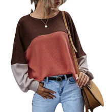 Laden Sie das Bild in den Galerie-Viewer, Lässiges Langarm-Top in Farbkontrast