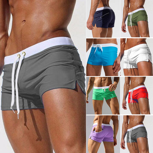 Einfarbige Strand-Badehose Für Herren