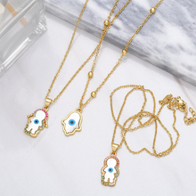 Laden Sie das Bild in den Galerie-Viewer, Kreative Teufelsaugen-Halskette mit farbigen Diamanten