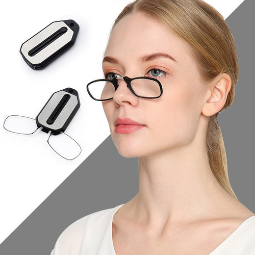 Tragbare Mini-Lesebrille mit beinlosem Nasenclip