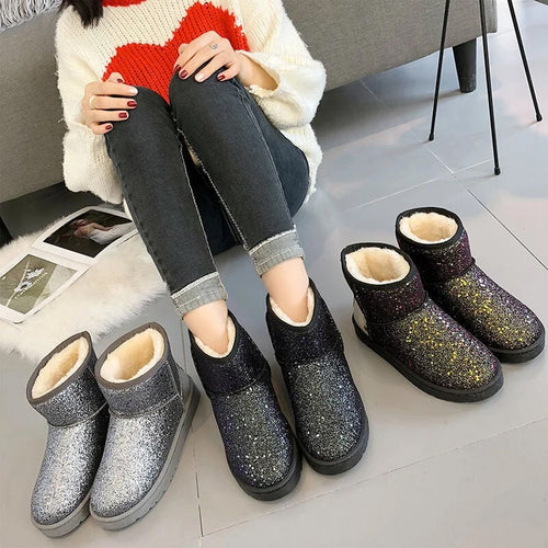 Pailletten-Schneestiefel für Damen