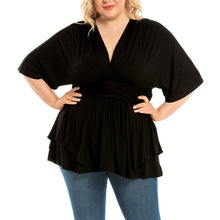 Laden Sie das Bild in den Galerie-Viewer, Lockeres Einfarbiges T-Shirt mit V-Ausschnitt