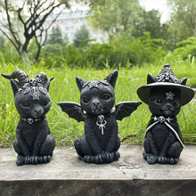 Laden Sie das Bild in den Galerie-Viewer, Halloween Katzendekorationen aus Harz