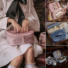 Laden Sie das Bild in den Galerie-Viewer, Kosmetiktasche aus Samt mit großem Fassungsvermögen+Waschtasche