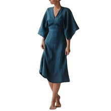 Laden Sie das Bild in den Galerie-Viewer, Elegantes Schmales Leinenkleid