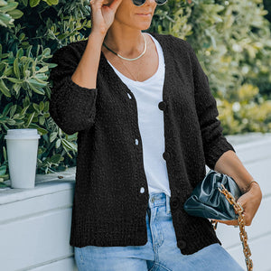 Strickjacke mit V-Ausschnitt