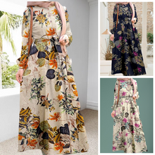 Laden Sie das Bild in den Galerie-Viewer, Neues Langes Kleid Mit Vintage-Print