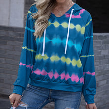 Laden Sie das Bild in den Galerie-Viewer, Übergroßer Langärmliger Kapuzenpullover mit Farbverlauf