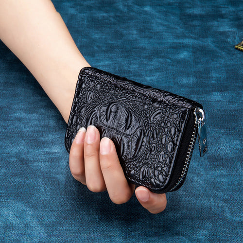 Krokodil Kartenhalter mit Reißverschluss