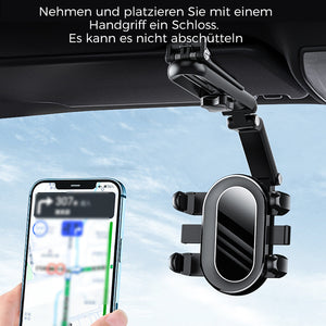 Autotelefonhalterung an der Sonnenblende