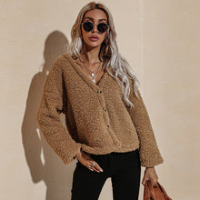 Laden Sie das Bild in den Galerie-Viewer, Damen Plüschjacke mit V-Ausschnitt