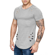 Laden Sie das Bild in den Galerie-Viewer, Schlankes einfarbiges T-Shirt für Herren mit Rundhalsausschnitt
