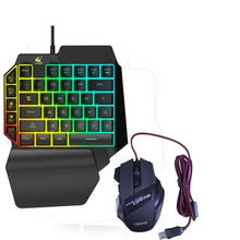 Laden Sie das Bild in den Galerie-Viewer, Einhändige farbenfrohe Gaming-Tastatur und -Maus