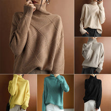 Laden Sie das Bild in den Galerie-Viewer, Einfarbiger Locker Gestrickter Pullover