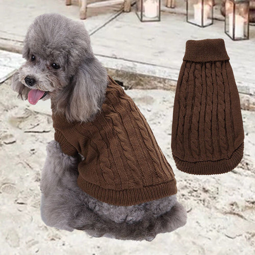 Haustier Winter Zopfmuster Strickpullover