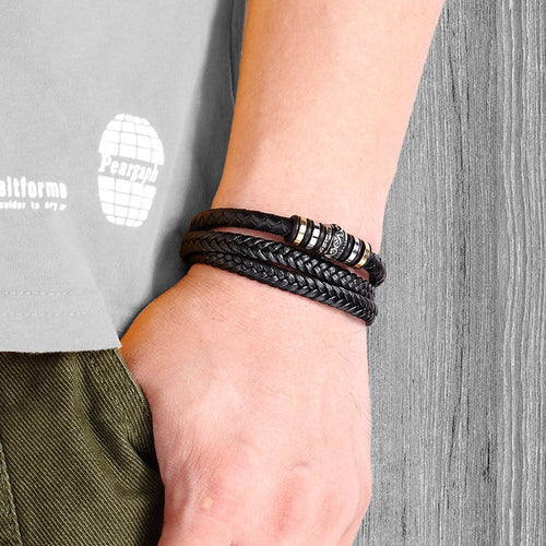 Mehrschichtiges Lederband für Herren