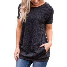 Laden Sie das Bild in den Galerie-Viewer, Lockeres lässiges schweißabsorbierendes T-Shirt für Damen mit Rundhalsausschnitt
