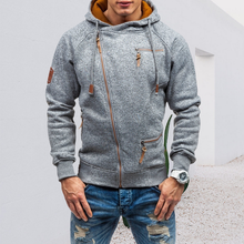 Laden Sie das Bild in den Galerie-Viewer, Einfarbiger Hoodie mit Unregelmäßige Reißverschluss