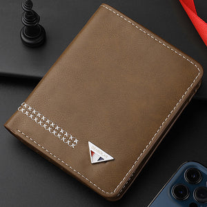 Dreifach faltbare Herren-Brieftasche aus strapazierfähigem Leder