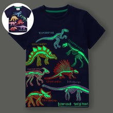 Laden Sie das Bild in den Galerie-Viewer, Leuchtendes Dinosaurier-T-Shirt Für Kinder