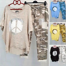 Laden Sie das Bild in den Galerie-Viewer, Modischer zweiteiliger Camouflageanzug für Damen