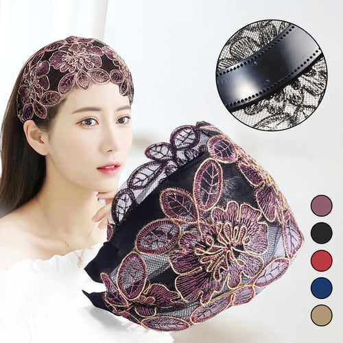 Besticktes Spitzen-Stirnband