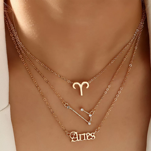 Sternzeichen Drei-Schicht-Halskette