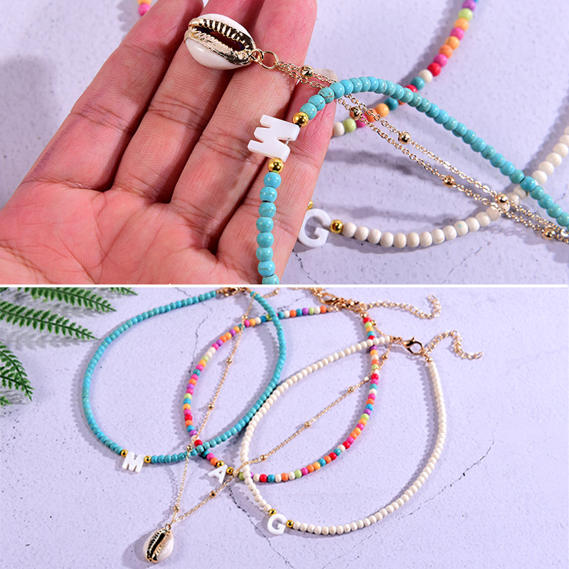 Perlen Buchstaben Halskette