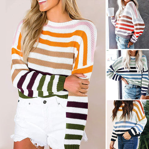 Herbst Gestreifter Pullover